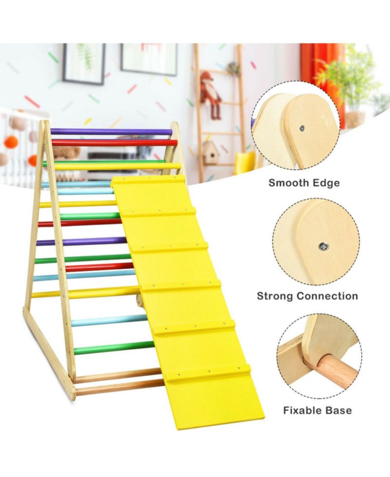 Foldable Wooden Climbing Triangle Indoor Home Climber Ladder