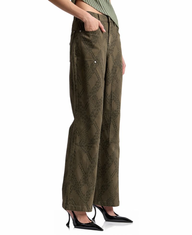 Women's Snake Print Straight Jeans