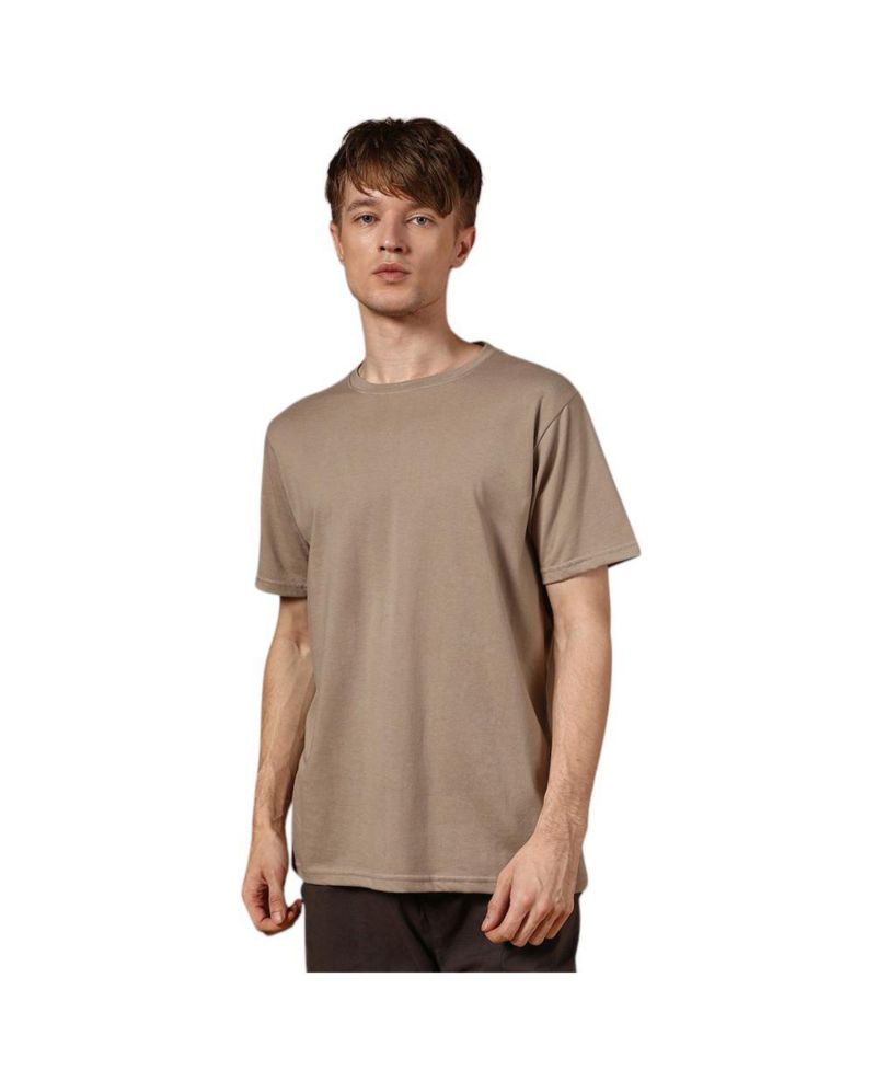 Men's Cloud Grey Solid Regular T-Shirt
