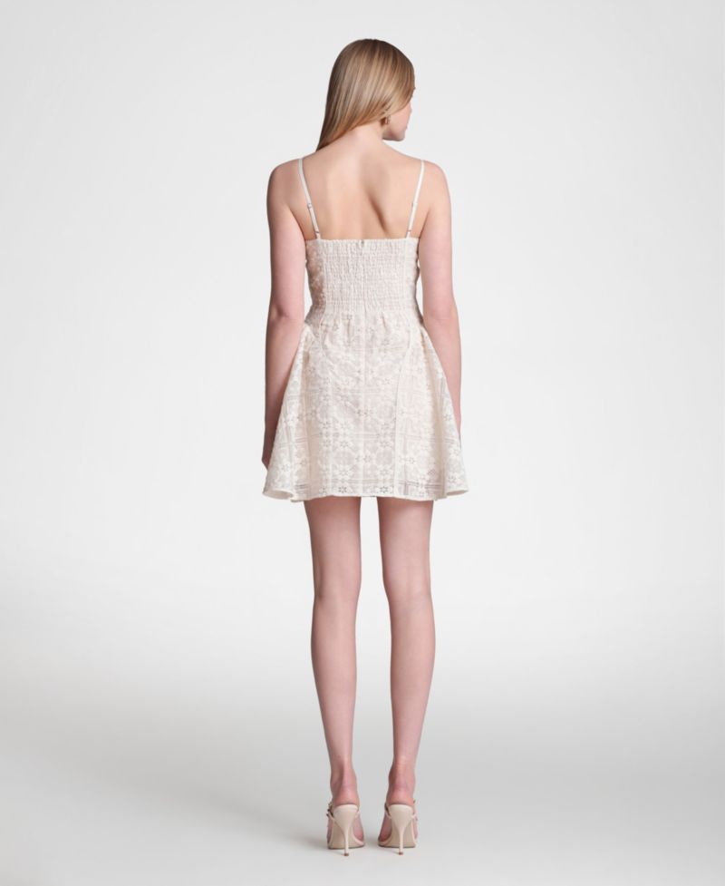 Women's Cotton Sweetheart Neck Mini Dress