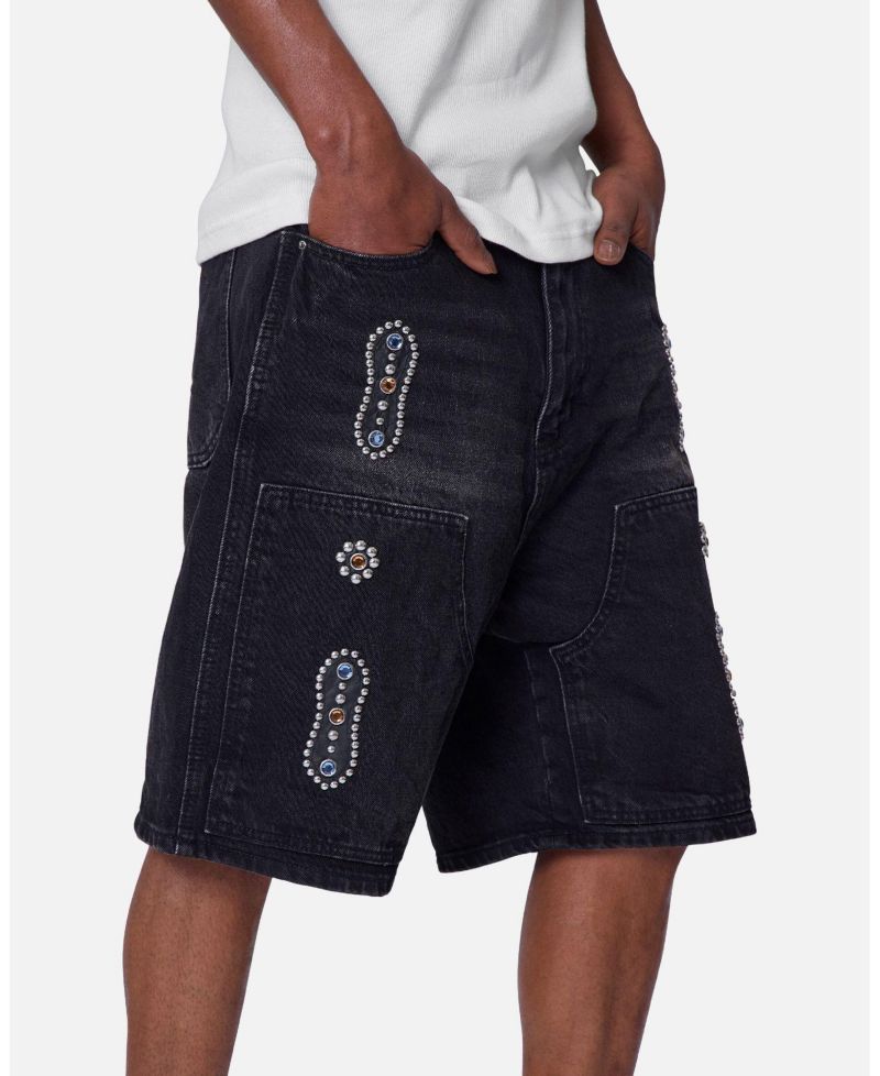 Men's Double Western Jewel Denim Shorts