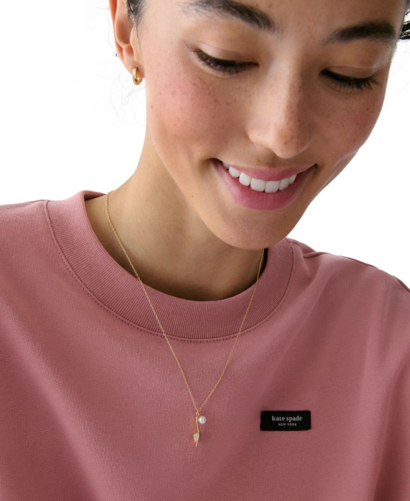 Cubic Zirconia and Imitation Pearl Life of The Party Necklace