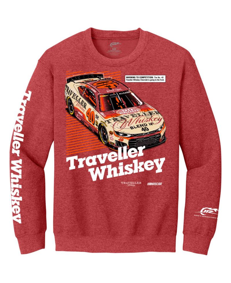 Classic Ink Men's USA Heather Red Justin Allgaier Traveller Whiskey Sweatshirt