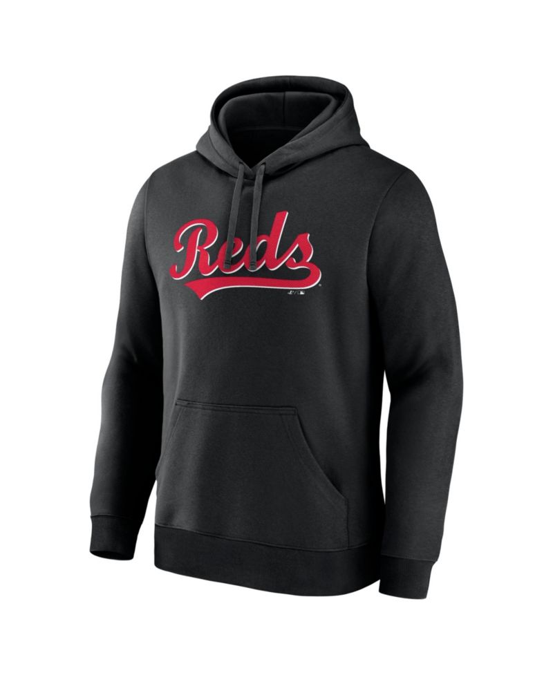 Men's Black Cincinnati Reds Wordmark Hoodie