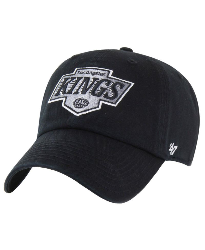 Men's Black Los Angeles Kings Core Logo Clean Up Adjustable Hat