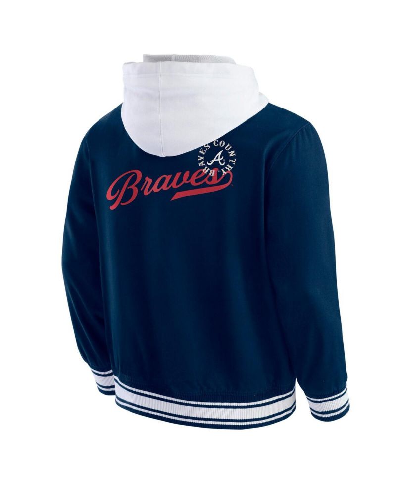 Darius Rucker Collection by Men's Navy Atlanta Braves Full-Snap Hooded Jacket