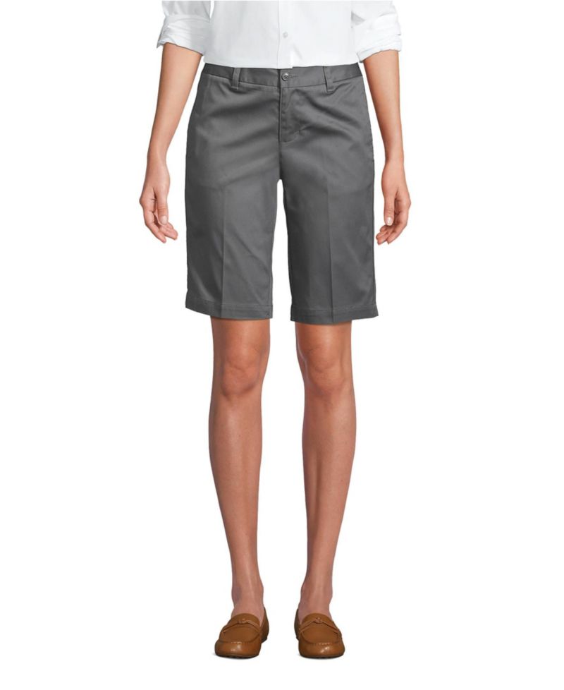 Women's Plain Front Blend Chino Shorts
