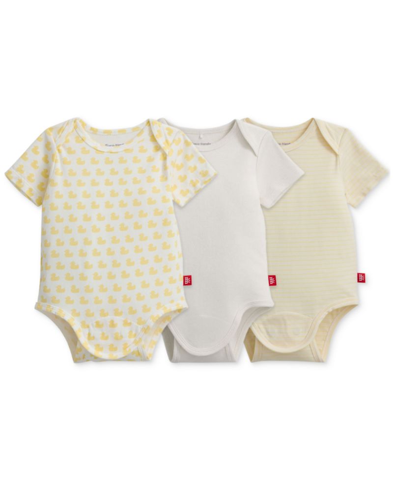 Baby Cotton Bodysuits, 3 Pack