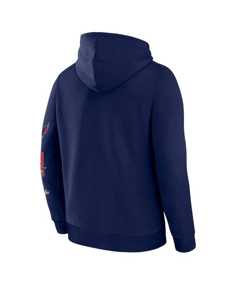 Men's Alexander Ovechkin Athletic Navy Washington Capitals NHL All-Time Leading Goal Scorer Badges Pullover Hoodie