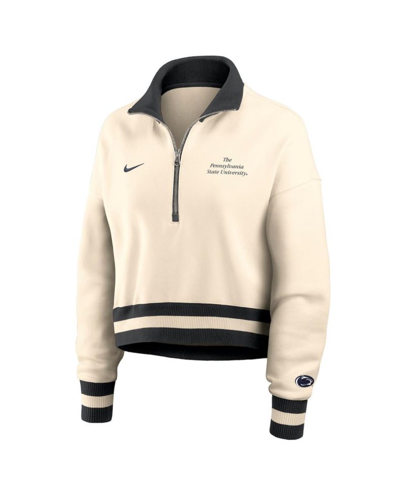 Women's Cream/Navy Penn State Nittany Lions Legacy Half-Zip Sweatshirt