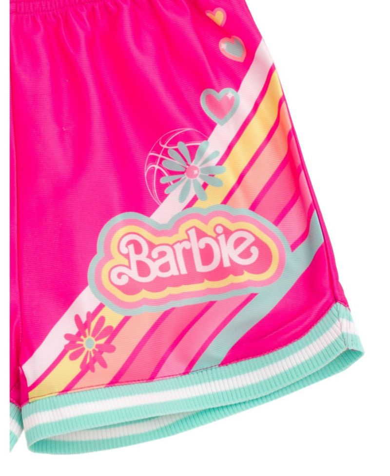 Girls Jersey Athletic Tank Top and Shorts Outfit Set
