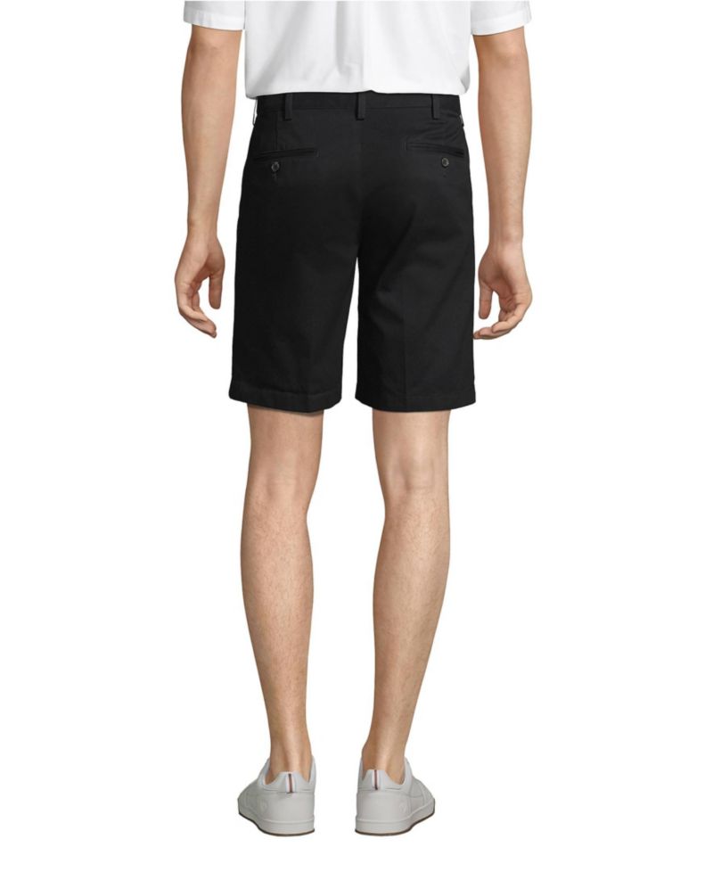 Men's No Iron 9" Comfort Waist Pleated Front Chino Short