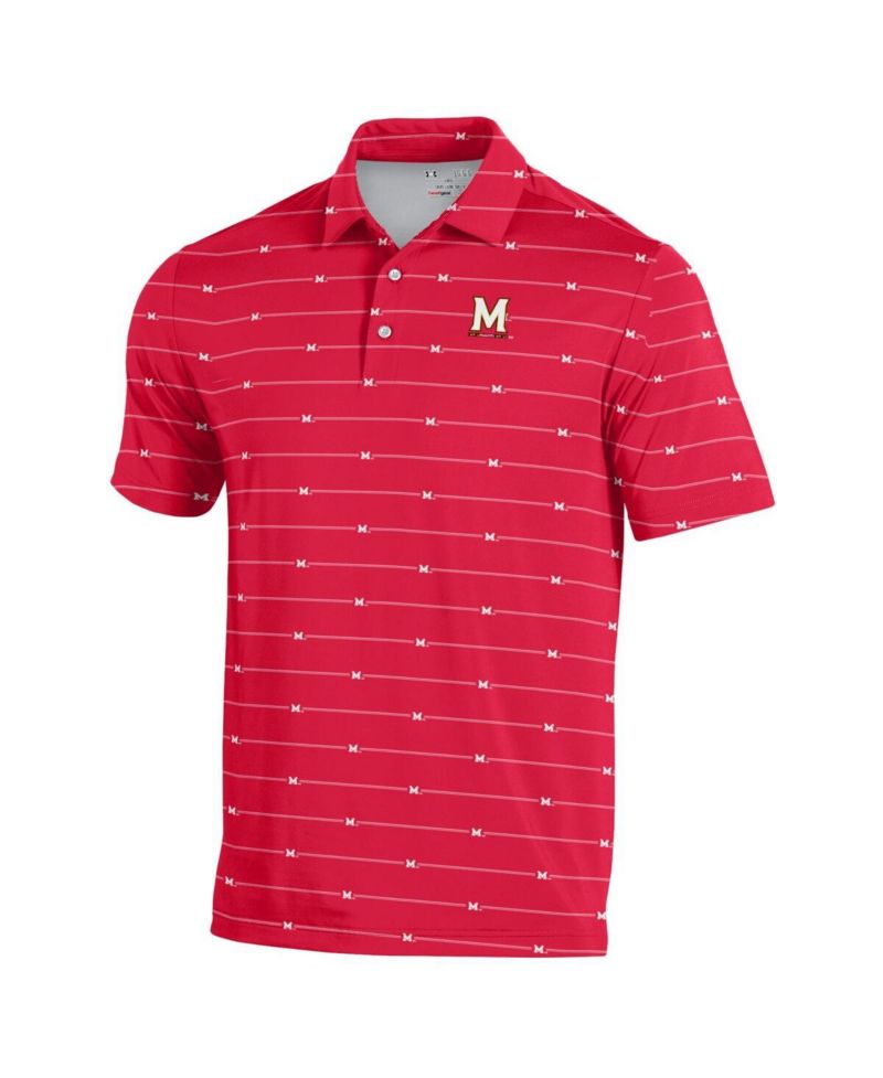 Men's Red Maryland Terrapins Gameday ArmourFuse Polo Shirt