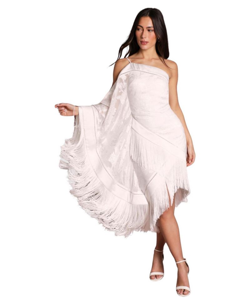 Women's Asymmetric Fringe One-Shoulder Dress