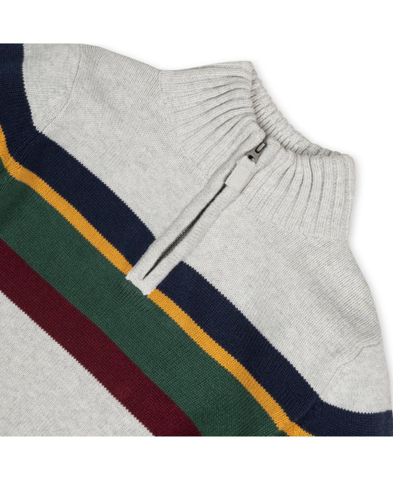 Baby Boys Hope and Henry Long Sleeve Half Zip Sweater with Engineered Stripe