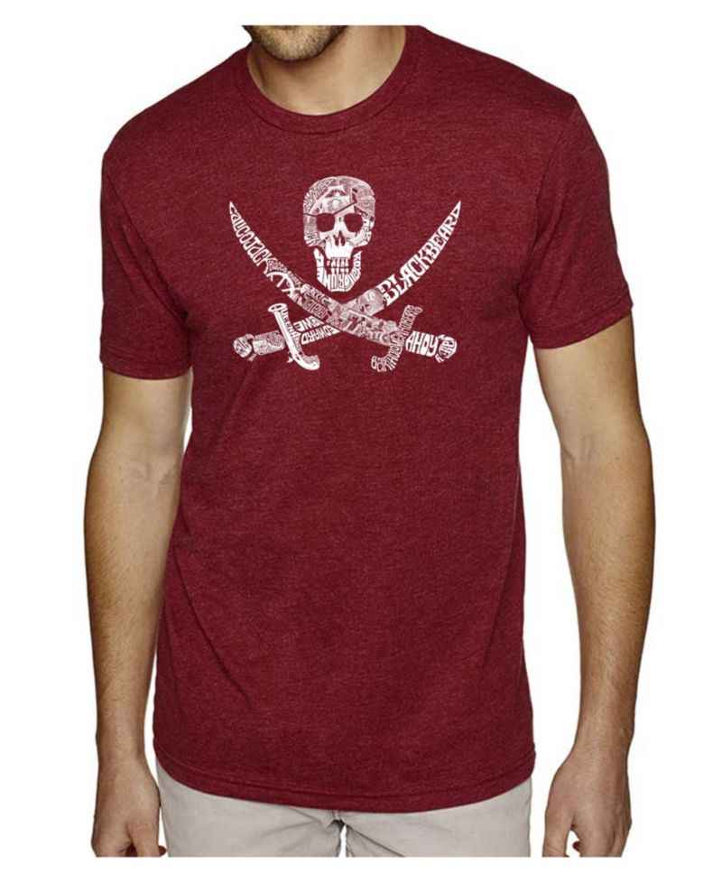 Men's Cotton/Poly Blend Word Art T-Shirt - Pirate