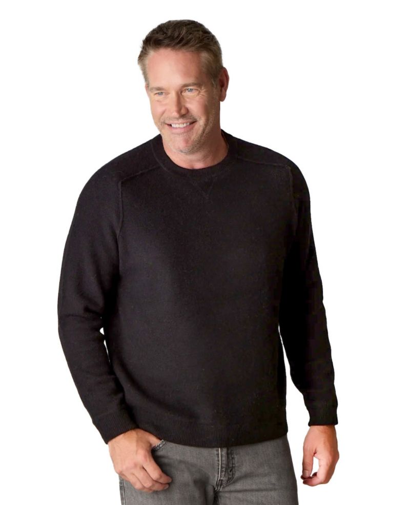 Men's Itch-Free Merino Wool Crewneck Sweater with Lining