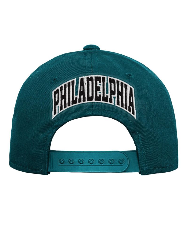 Big Boys and Girls Midnight Green Philadelphia Eagles Pre-Curved Snapback Hat