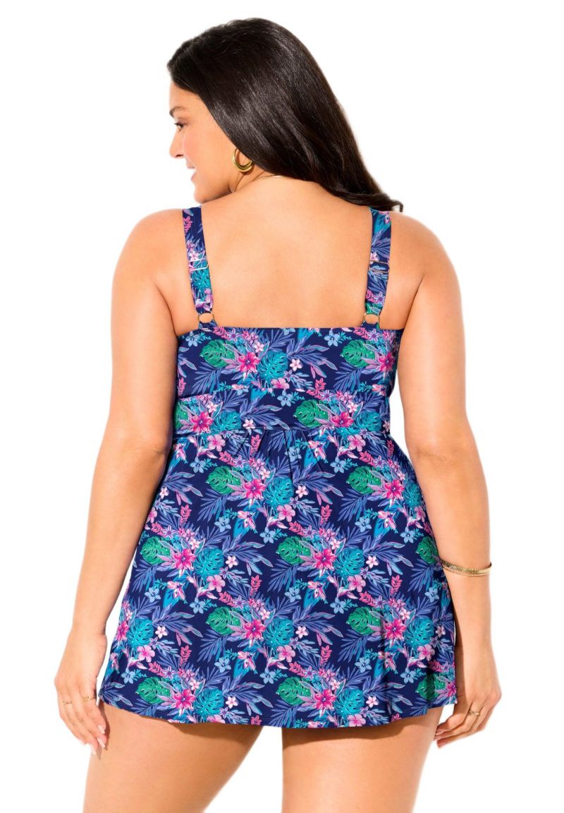 Women's Twist Front V-Neck Swimdress
