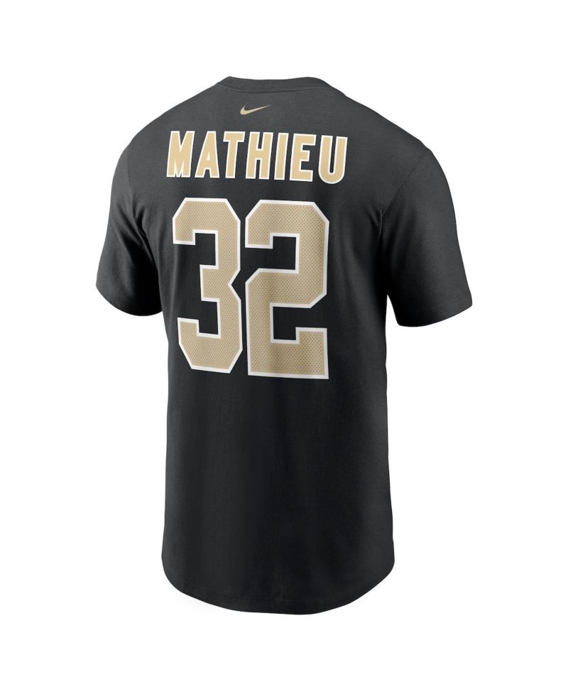 Men's Tyrann Mathieu Black New Orleans Saints Player Name and Number T-shirt