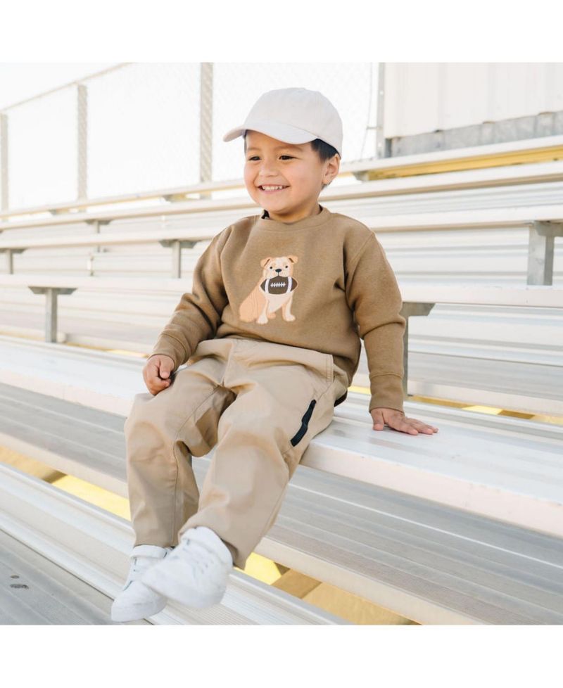 Little Boys Bulldog Football Patch Sweatshirt