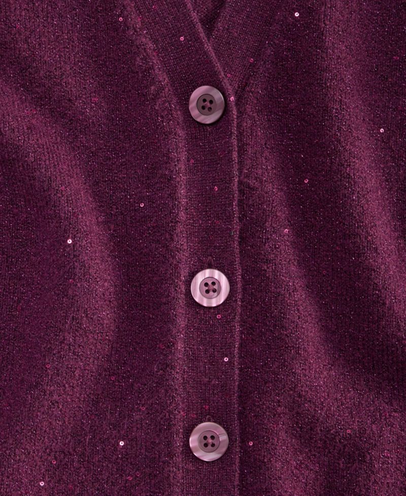 Women's Roving Sequin Long-Sleeve V-Neck Cardigan