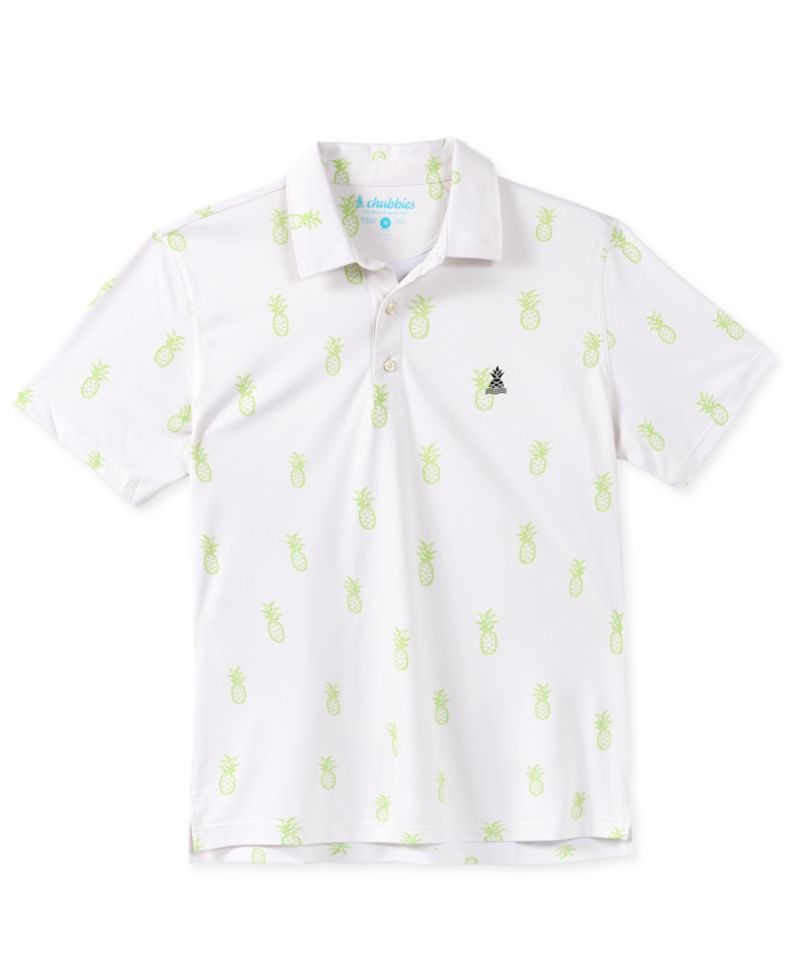 Men's Nightfruit Short-Sleeve Pineapple-Print Polo Shirt