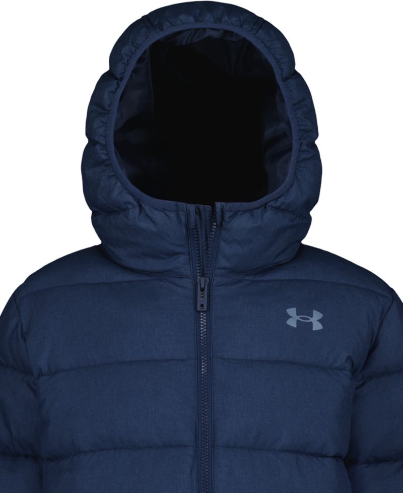 Boys' 8-20 Solid Logo Full-Zip Puffer Hooded Jacket