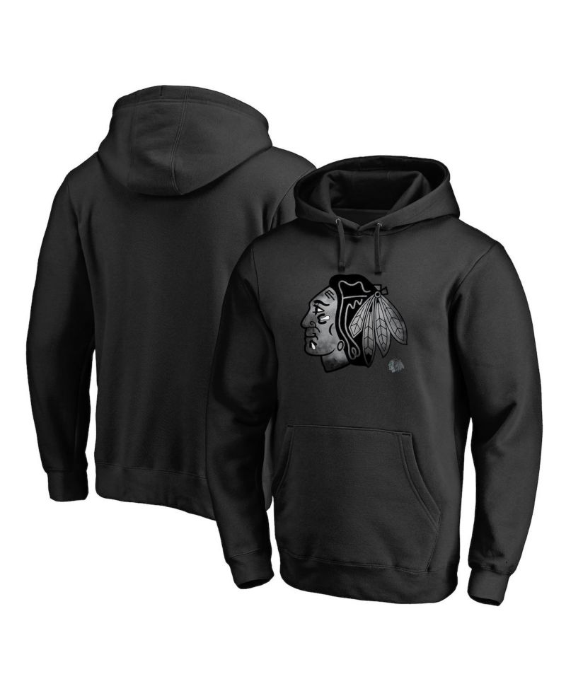 Men's Black Chicago Blackhawks Core Smoke Pullover Hoodie