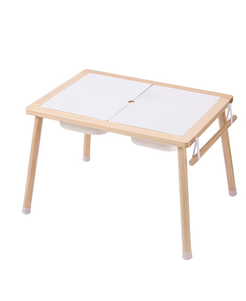 Toddler Wooden Sand & Water Play Sensory Table With Foldable Bins