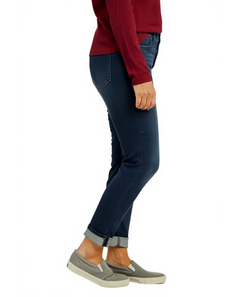 Women's Mid Rise Boyfriend Rolled Denim Jeans