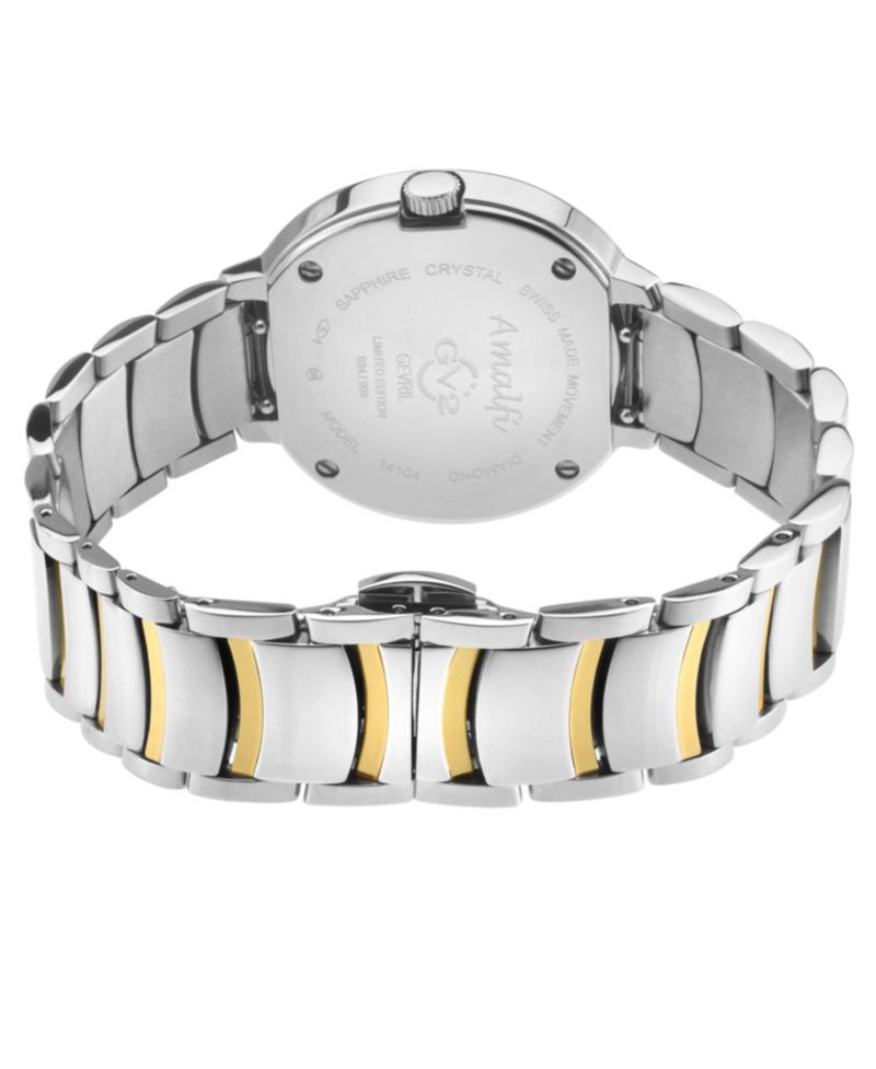 Women's Amalfi Swiss Quartz Two tone IPYG/SS Stainless Steel Bracelet Diamond Watch