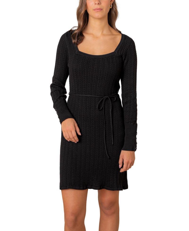 Women's Hope and Henry Organic Square Neck Cable Sweater Dress