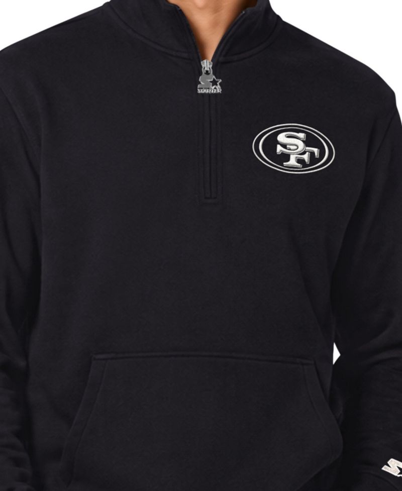Men's Black San Francisco 49ers Thursday Night Gridiron Batwing Quarter-Zip Sweatshirt