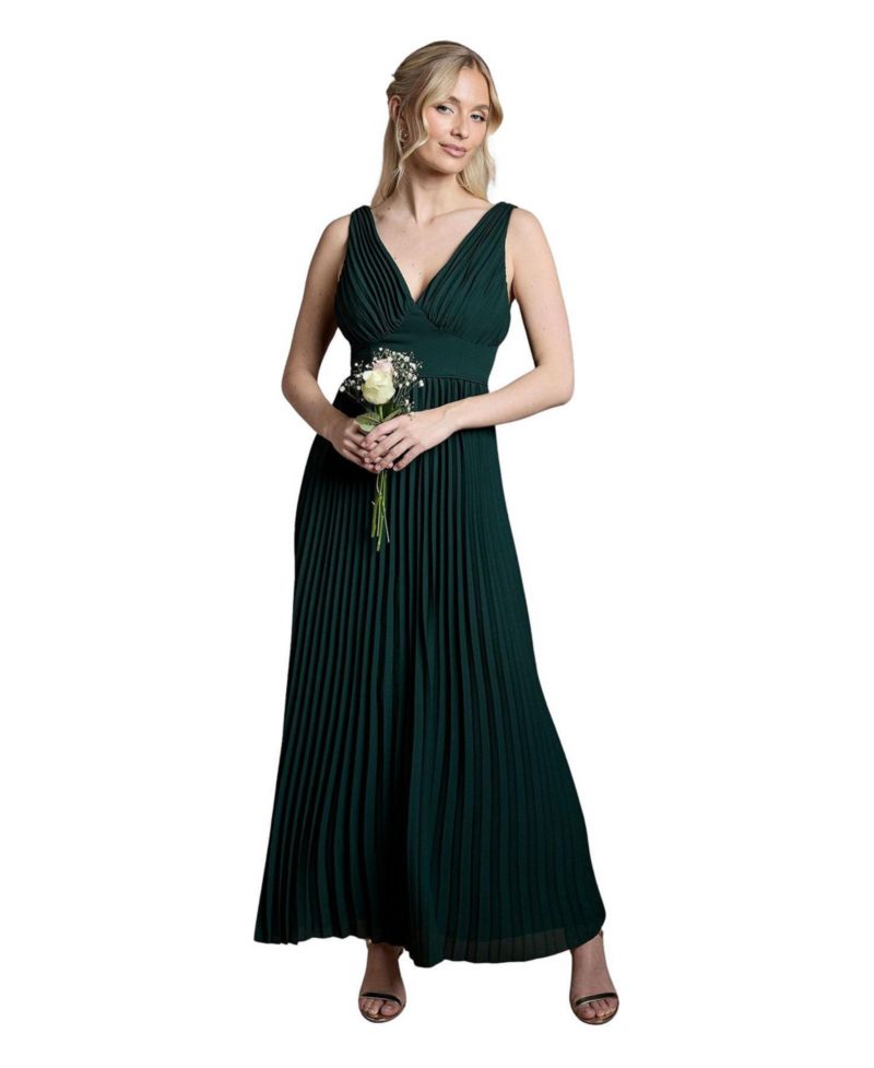 Women's Plunge Neck Maxi Dress