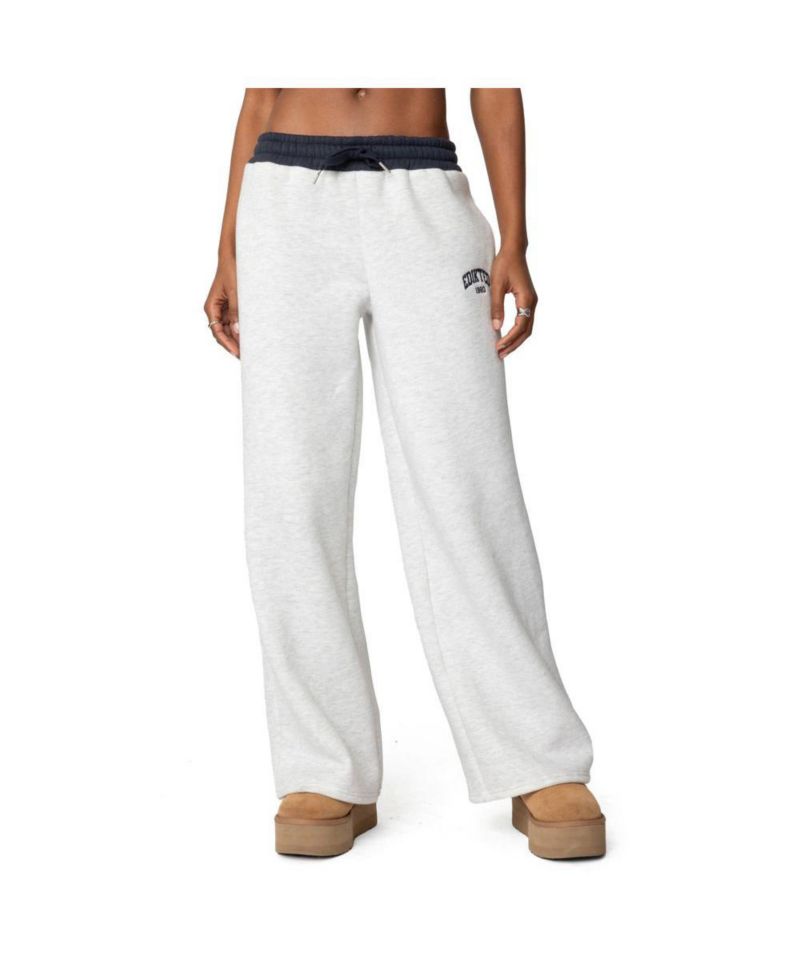 Women's Contrast Embroidered Sweatpants