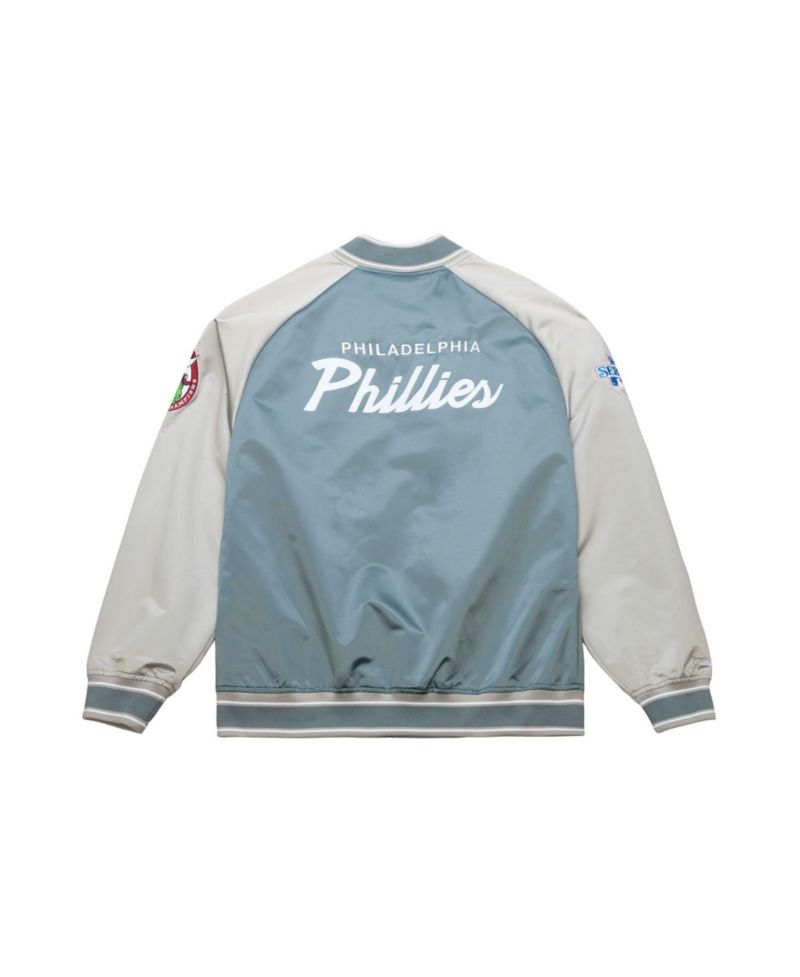 Men's Gray Philadelphia Phillies Thunderstorm Head Coach Lightweight Satin Full-Snap Jacket