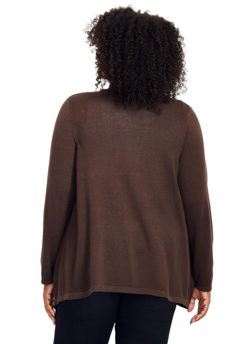 Women's Plus Size Cascade Cardigan Zipper Pocket