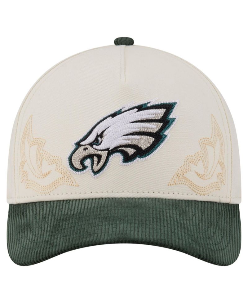 Men's Cream/Midnight Green Philadelphia Eagles Western 9FORTY A-Frame Adjustable Hat
