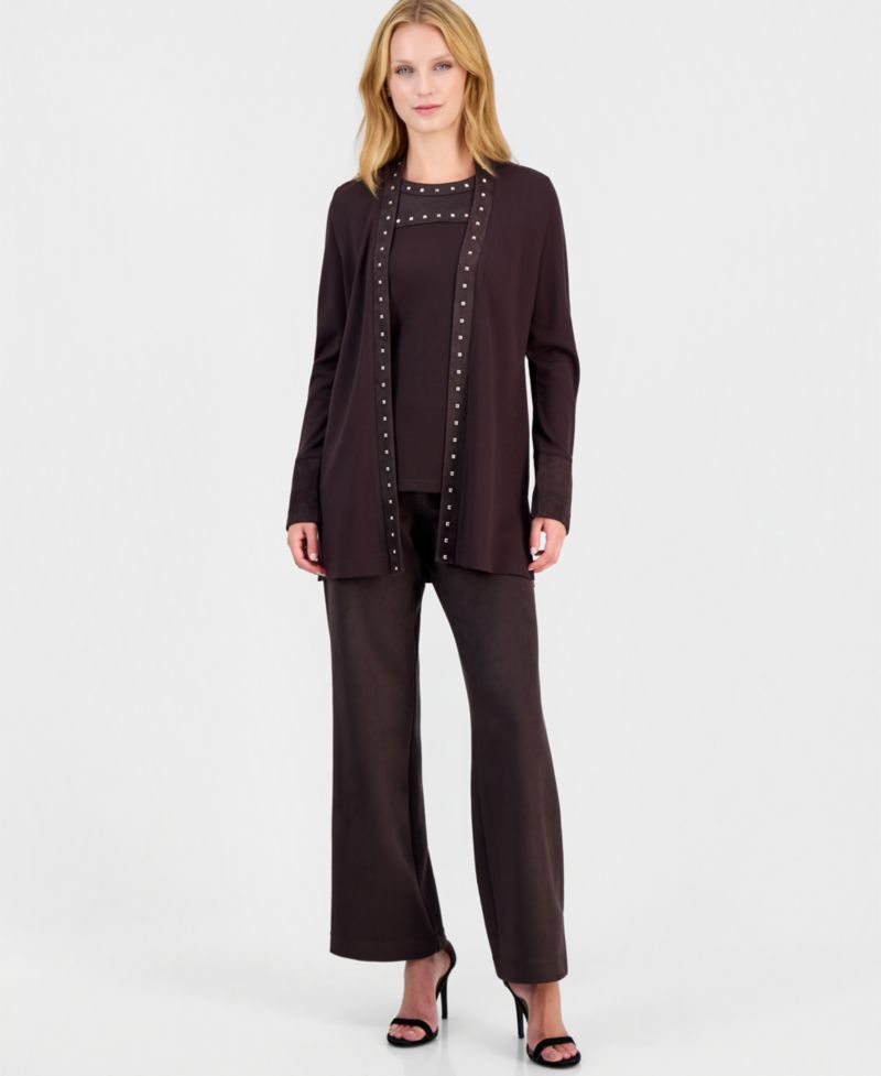 Women's Open-Front Long-Sleeve Cardigan