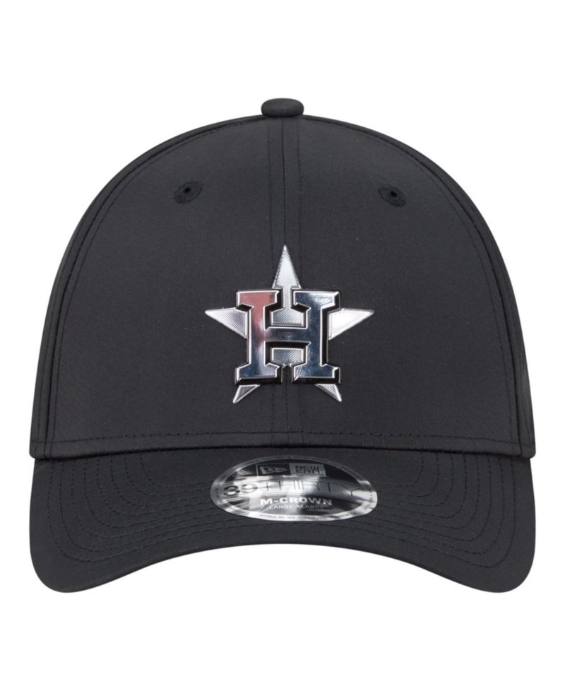 Men's Black Houston Astros Metallic 39THIRTY M-Crown Flex Hat