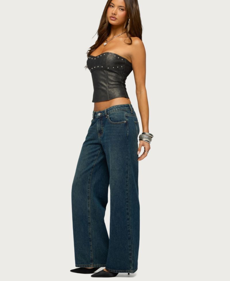 Women's Izara Studded Faux Leather Corset