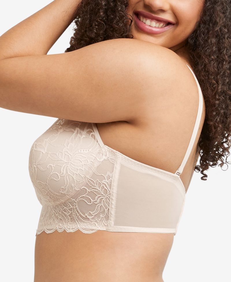 Women's Pure Comfort Lace & Mesh Longline Wireless Bralette DM1188