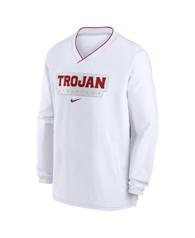 Men's White USC Trojans 2024 Sideline Pullover Windshirt