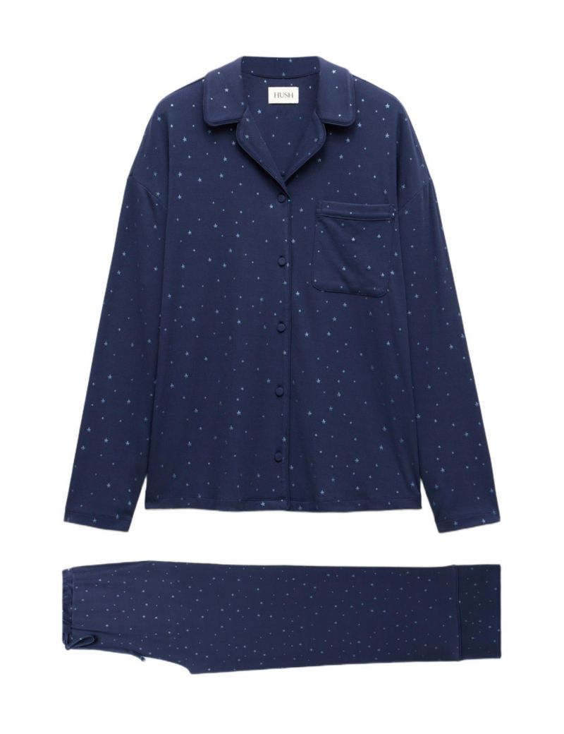 Women's Ribbed Modal Star Printed Pyjamas