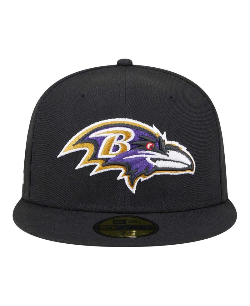 Men's Black Baltimore Ravens Main Patch 59FIFTY Fitted Hat