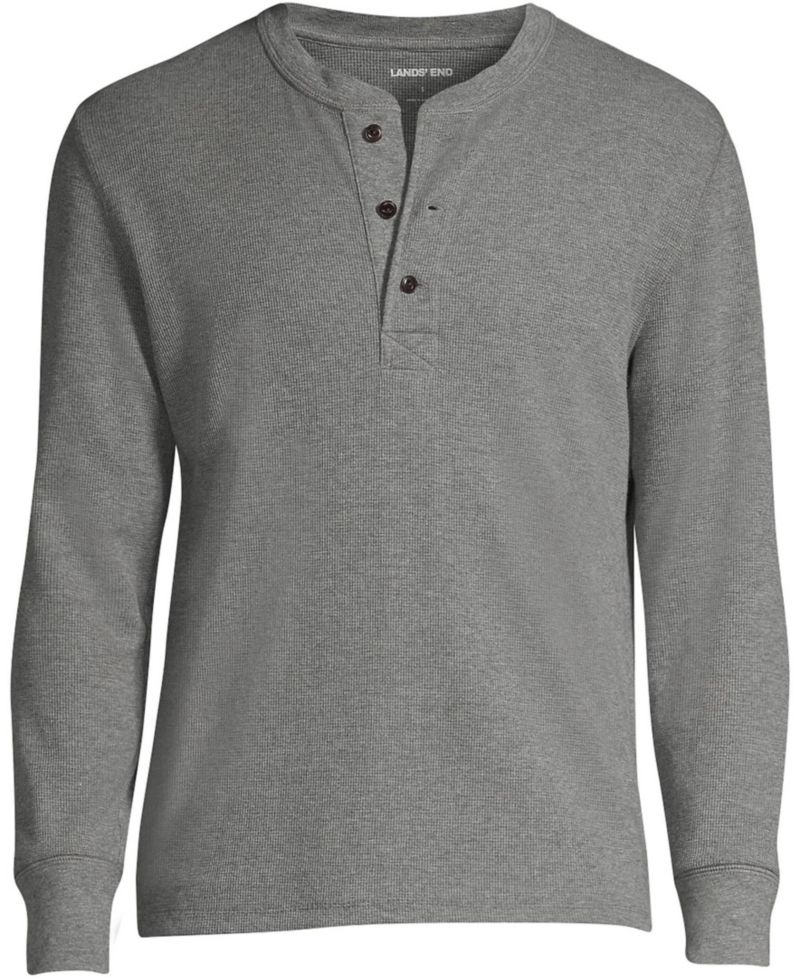 Men's Long Sleeve Thermal Waffle Henley