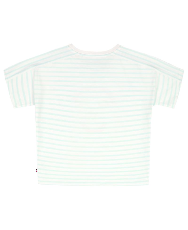 Girls' 7-16 Round Neck Stripe T-Shirt