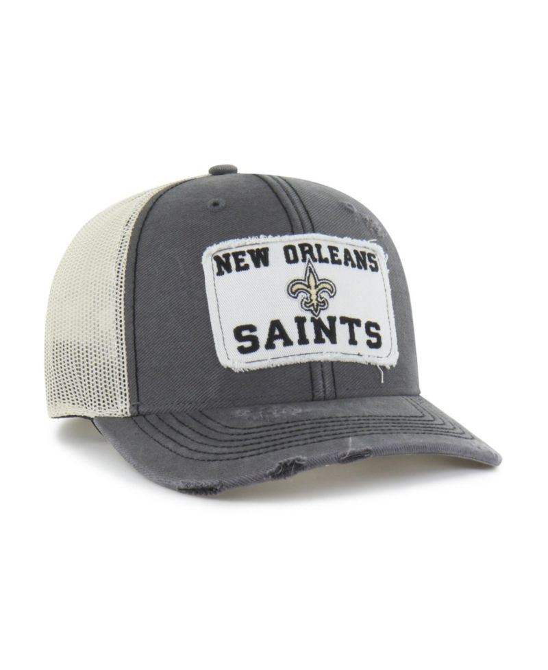 Men's '47 Charcoal New Orleans Saints Egremont Well-Worn Adjustable Trucker Hat