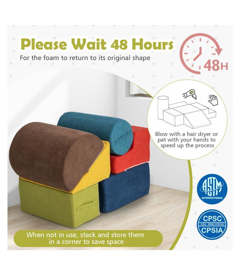 Foam Modular Climbing Blocks, 6-Piece Set